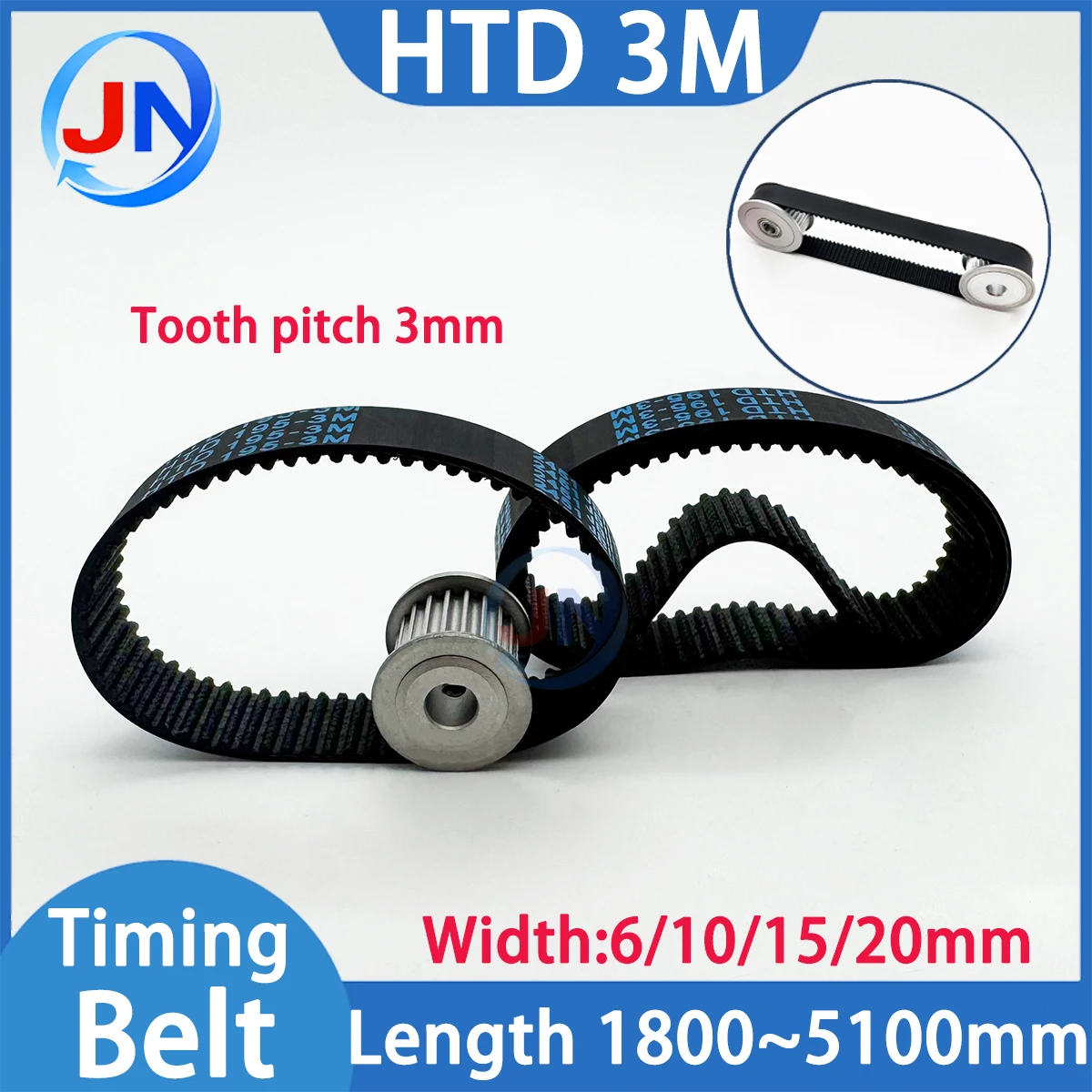 HTD 3M Timing belt C=1800 1863 1896 1905 1980 2001 2040 2121 2349 2388 2640 3000 3600 4020 4284 4698 5100mm width 6/10/15/20mm