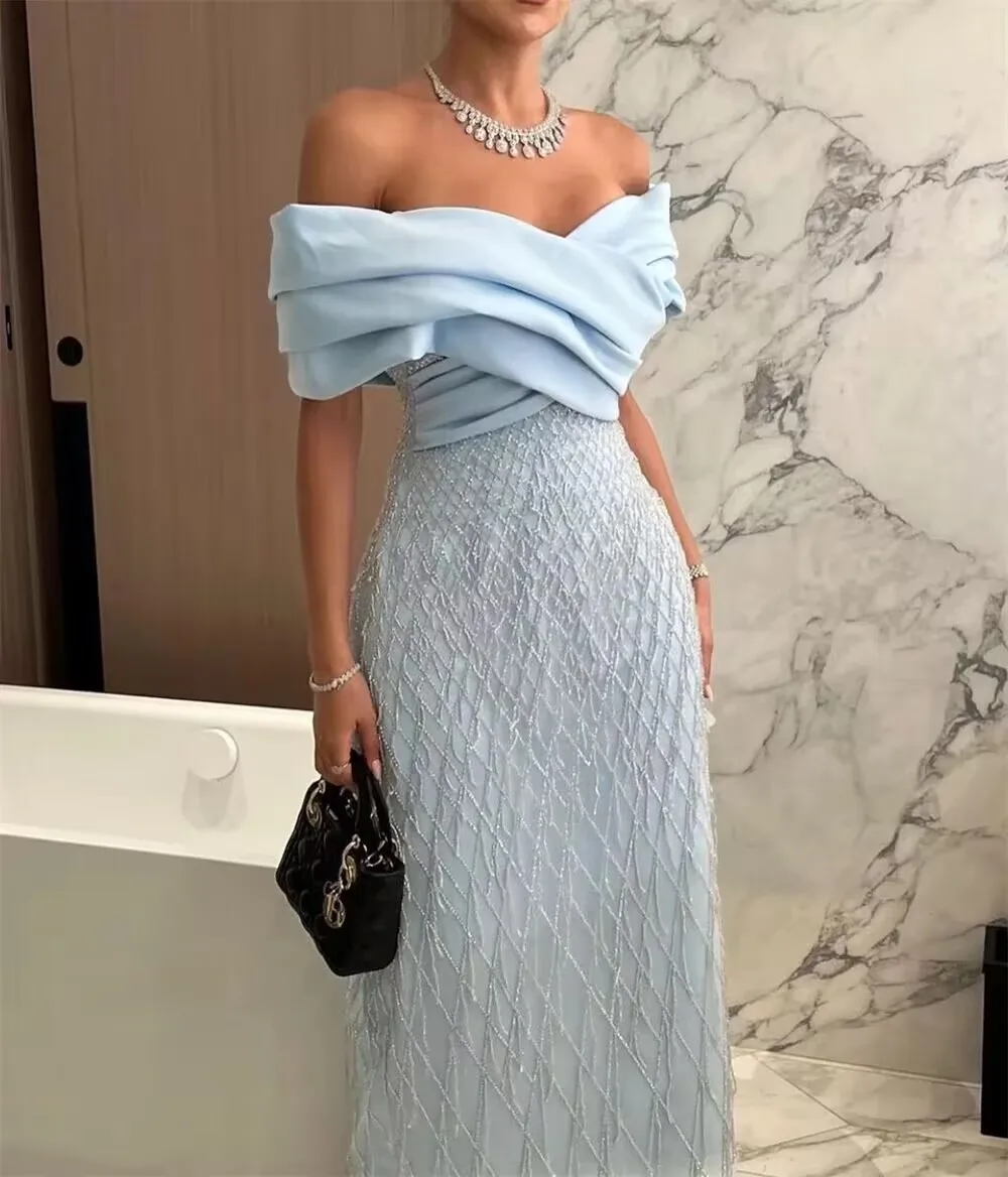 Customized Off Shoulder Vestido Elegantes Para Boda Invitada Serene Hill Boutique Store متجر فساتين سهرة للمحجبات Robe Soirée