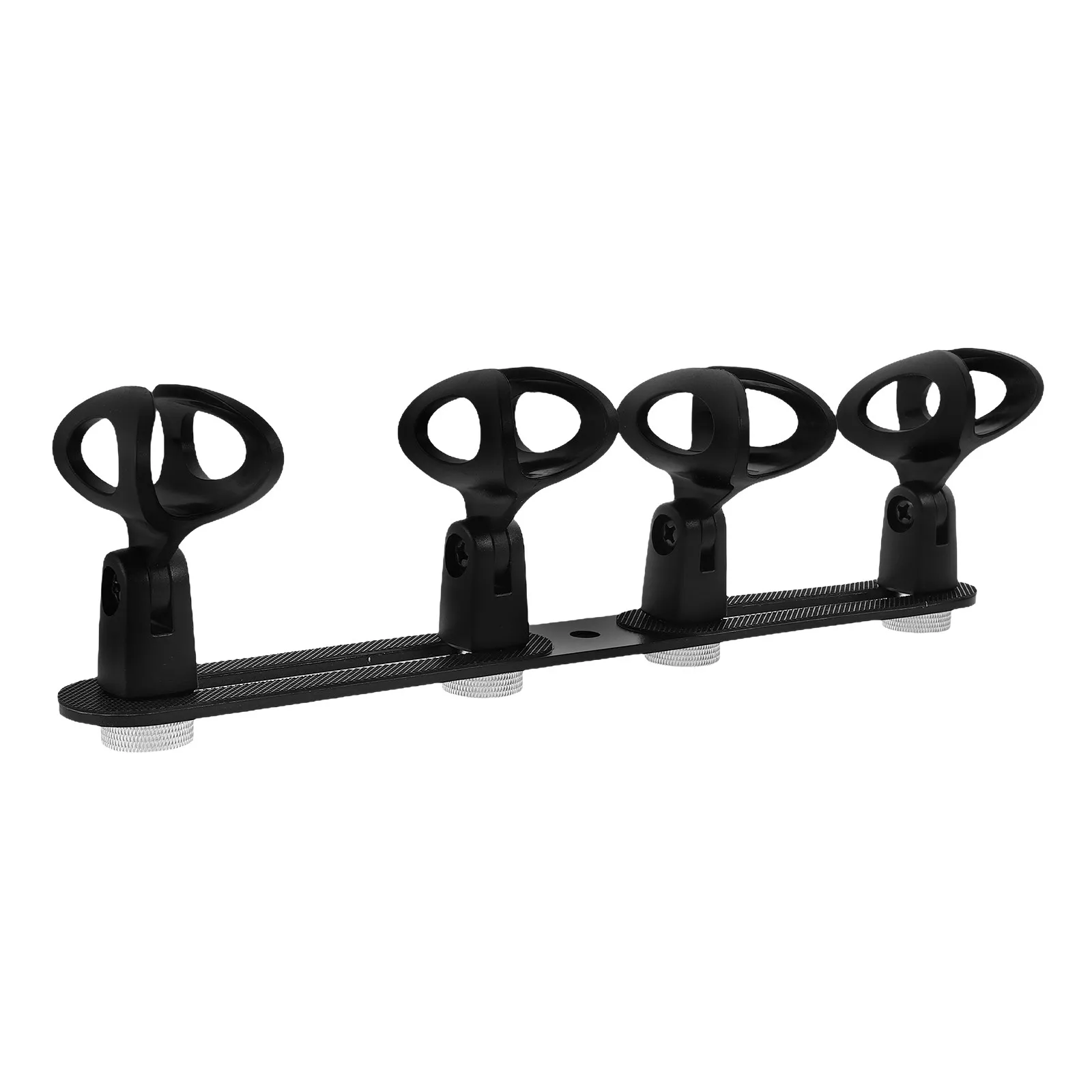 1Set Professional Microphone Mount Rack Aluminum Pole Clamp with Universal Mic Clips for Desk Stand Conference Room Group