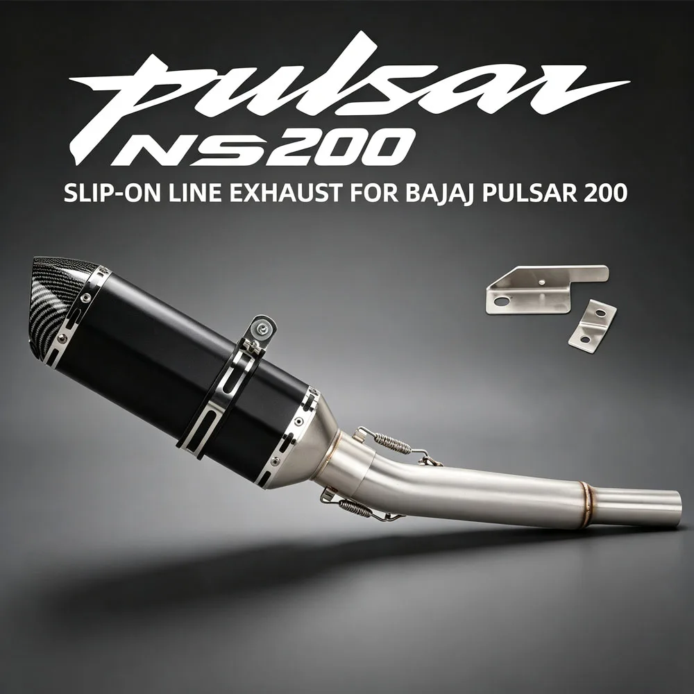 For Bajaj Pulsar NS200 Bajajpulsar NS-200 2015-2024 Motorcycle Exhaust Tail Tube Kit Middle Pipe Escape Muffler With DB Killer