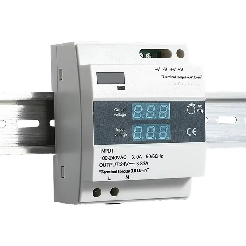 100W DIN Rail Switching Power Supply AC-DC 12V Output Single Output with Digital Display Industrial LED Light Strip