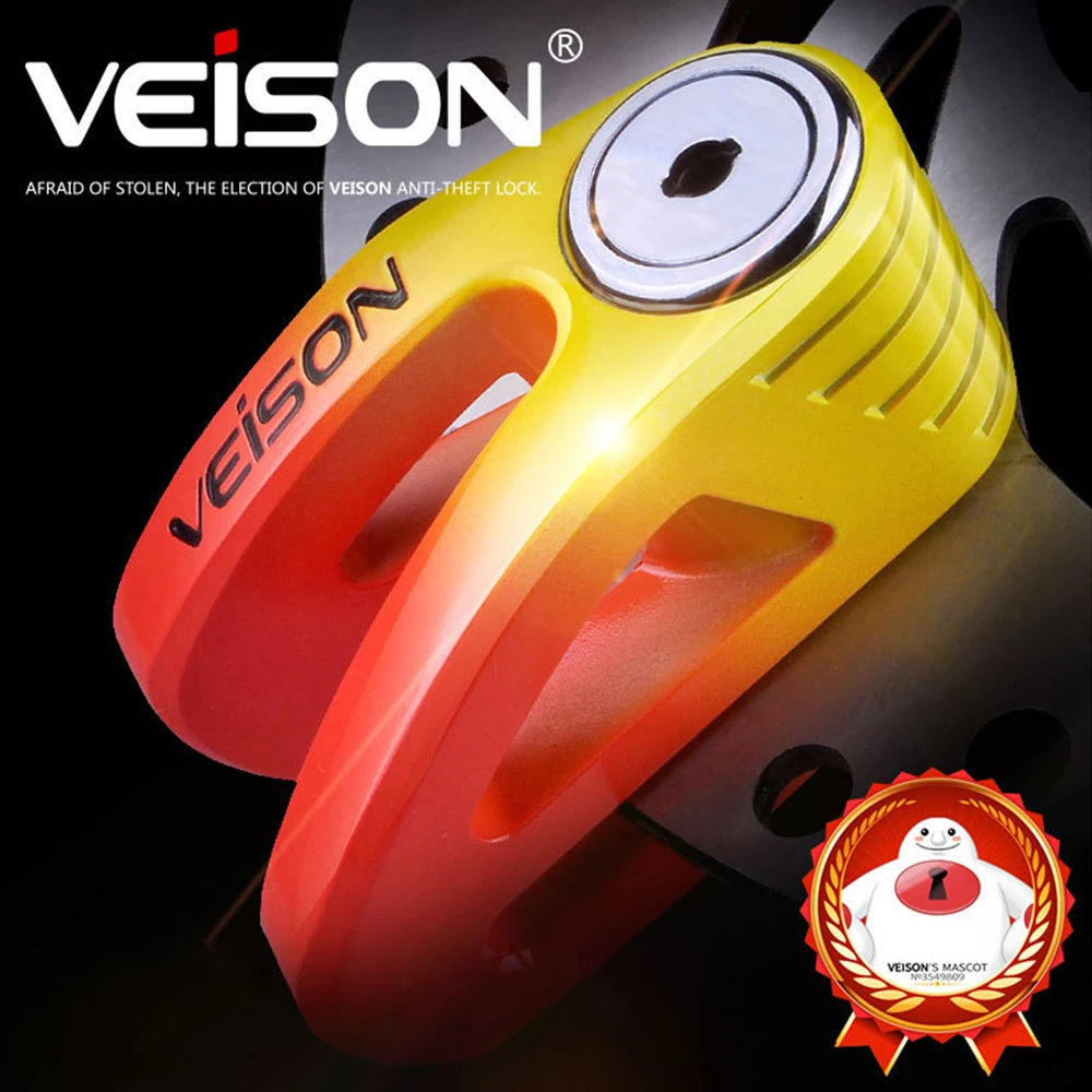 Замок из сплава для мотоцикла, велосипеда, Противоугонный тормоз, мотоциклетный замок, водонепроницаемые разноцветные дисковые замки