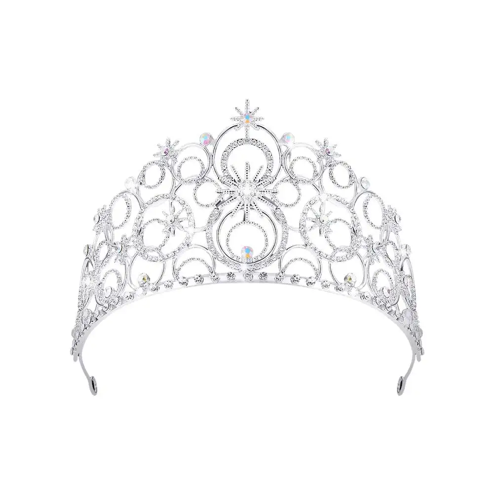 تاج الأميرة المجوف من Starlight Tiara إكسسوارات الشعر أغطية الرأس لملابس على طراز الأميرة مظهر الزفاف سيناريوهات تنكرية