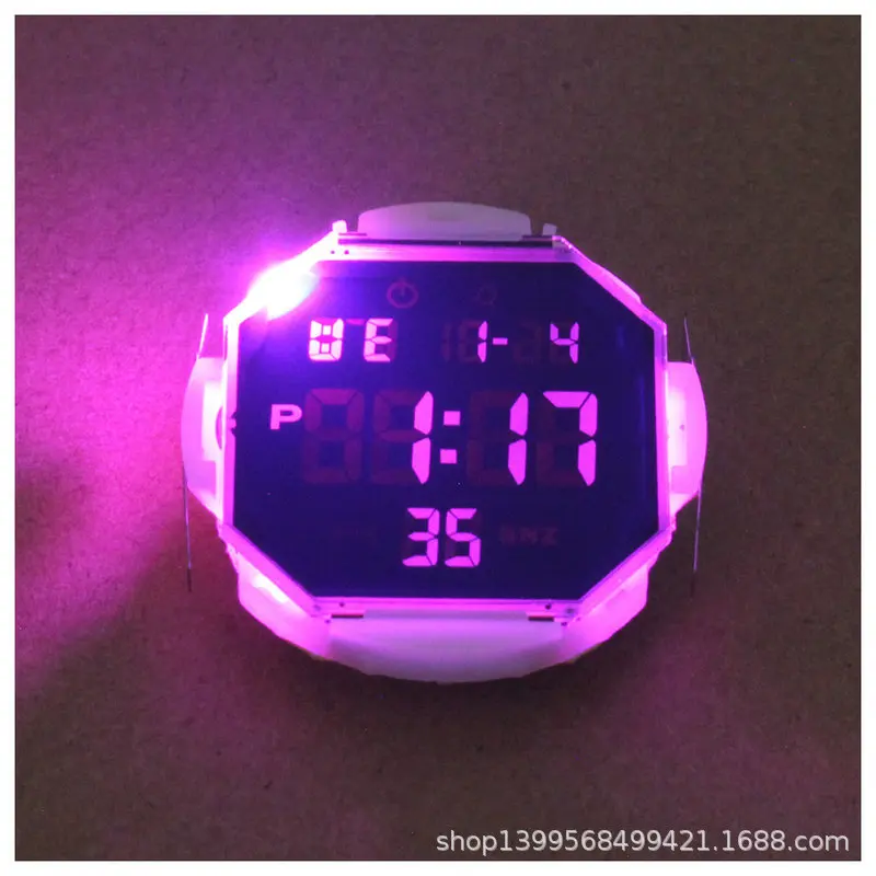 Movimiento de reloj electrónico Movimiento de reloj Siete colores noctilucente Movimiento de reloj de enfermera 33N-551 Núcleo de reloj de pantalla negra