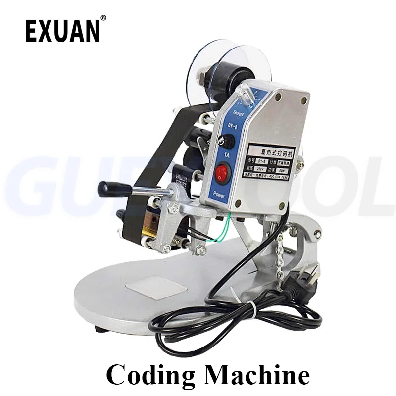 Manual Ribbon Coding Machine Direct Heat Labeling Production Date Steel Stamp Coding Machine For KT/PT/PE/OPP Heat Shrink Labels