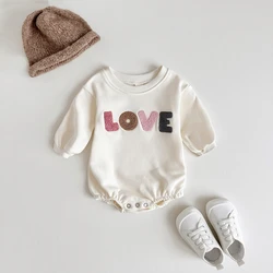 Baby Clothes Newborn Infant Boys Girls Romper Cute LOVE Embroidery Soft Cotton Jumpsuit Spring Autumn