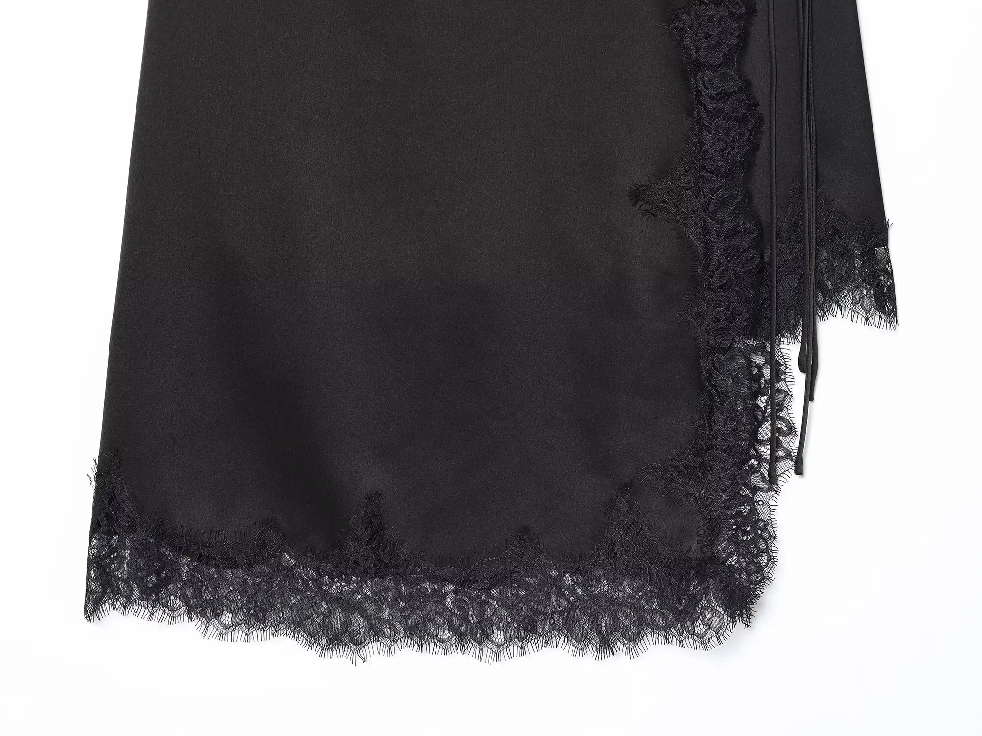 กระโปรงยาวทรงเอไลน์ผ้าซาตินลูกไม้ BSAY สำหรับผู้หญิง แฟชั่นฤดูใบไม้ร่วงฤดูหนาว ดีไซน์เรียบหรู ทันสมัย เอวสูง สง่างาม