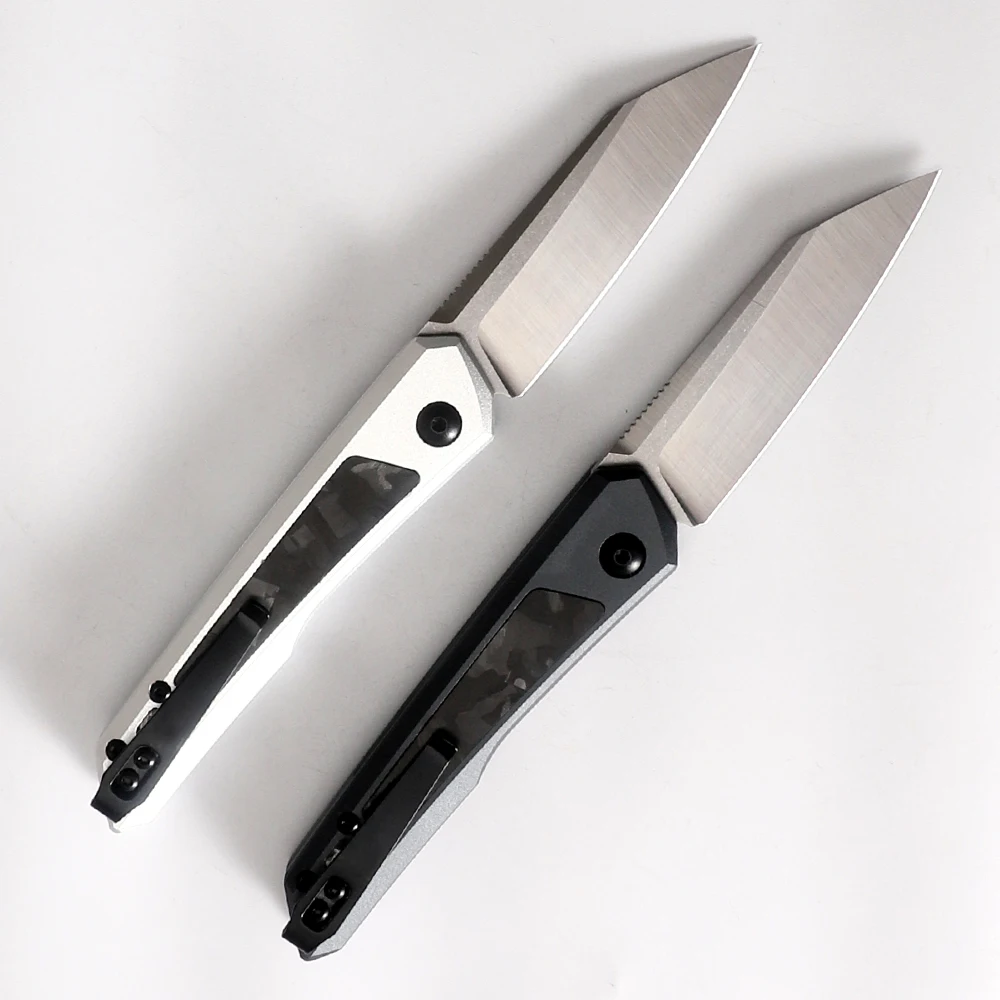 Imagem -03 - Folding Pocket Knife para Ferramenta ao ar Livre Aviação Alumínio Carbon Fiber Handle 8cr13mov Lâmina Exterior 7050