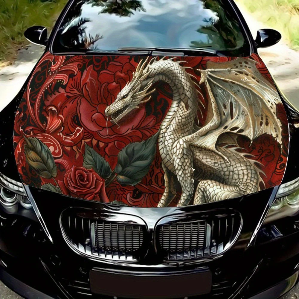Rose Golden Pterodactyl Car Hood Sticker Waterproof PVC Body Film, Easy To Tear Off and Durable, Suitable for Delicate Decoratio