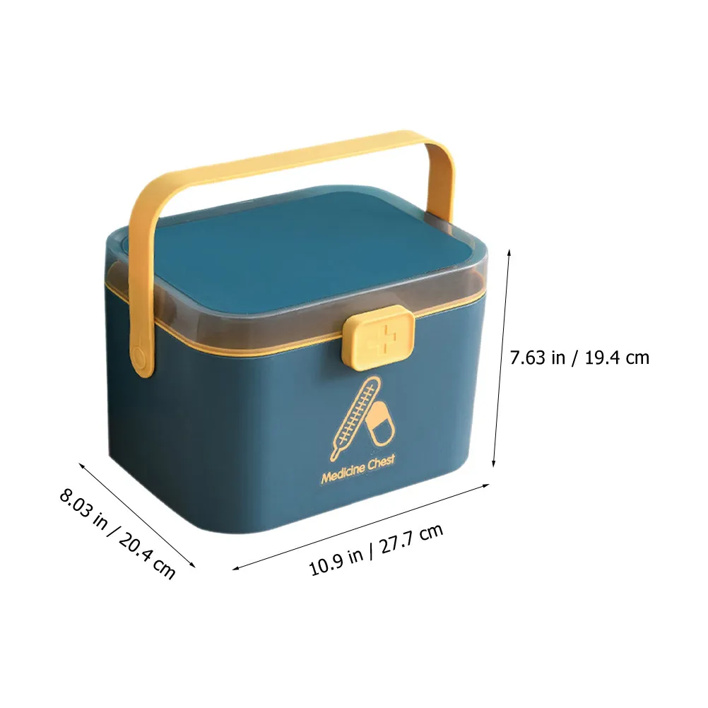 Handled Medicine First Aid Box Large Capacity Portable Emergency Storage Case for Home Office Outdoor Travel Reliable