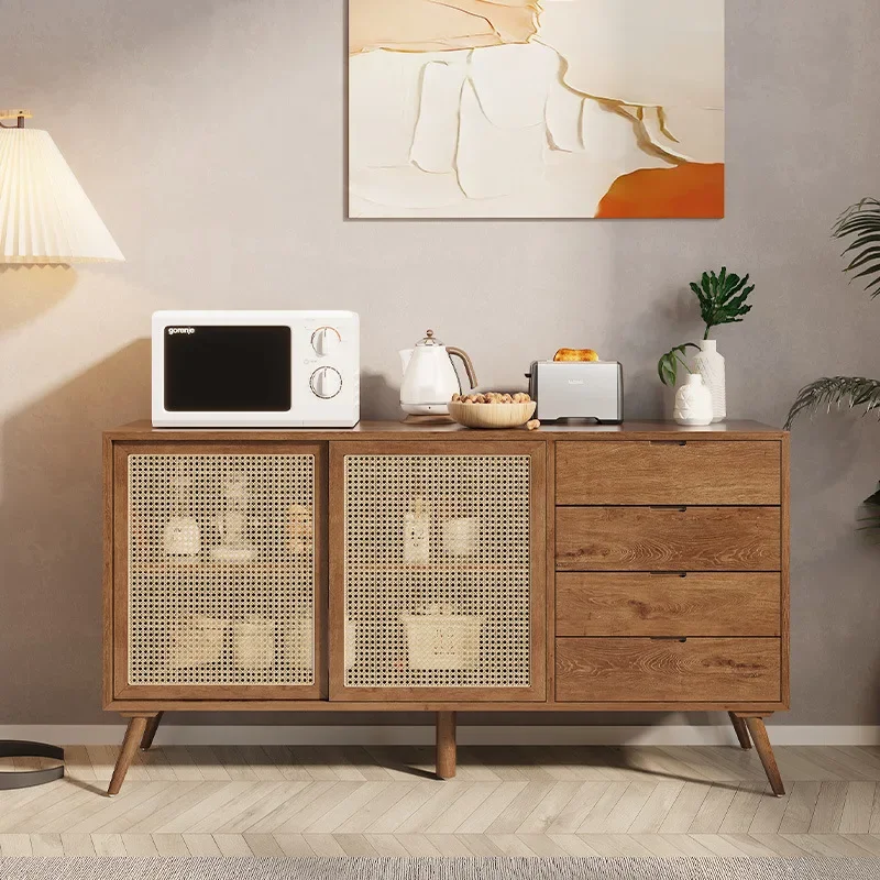 Nordic minimalist solid wood dining cabinet, Japanese style wooden living room, home storage cabinet, tea