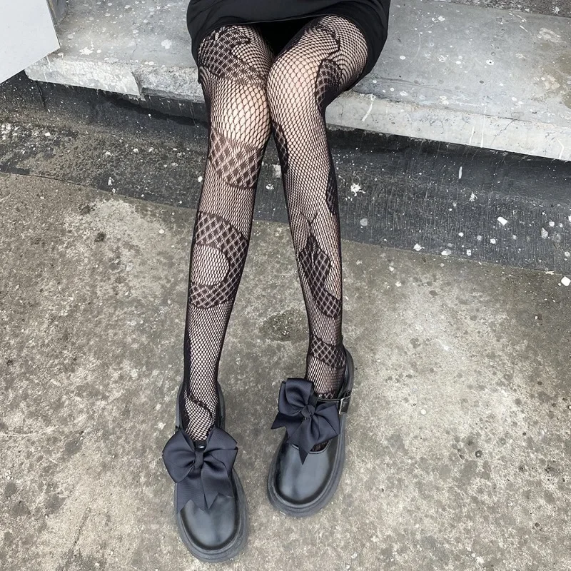 

Snake Tights Women Anime Pantyhose 2022 Black Mesh Fishnet Stockings Sexy Harajuku Hosiery Large Lolita G Tights Gothic Clothes