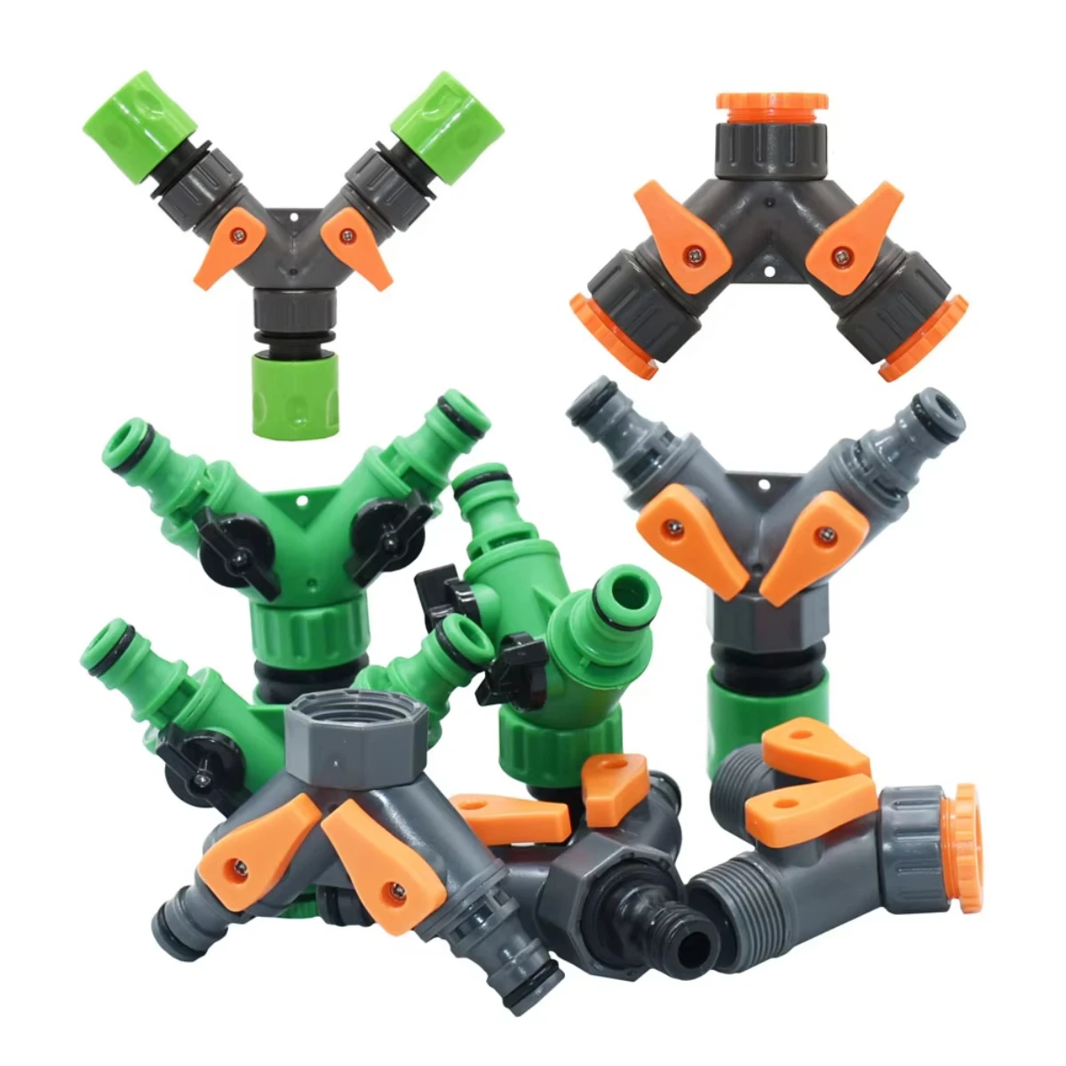 

2/4-Way Garden Tap Nipple Hose Water Splitter Connector Female 1/2 3/4 Thread Y Irrigation Valve Garden Hose Quick Connector