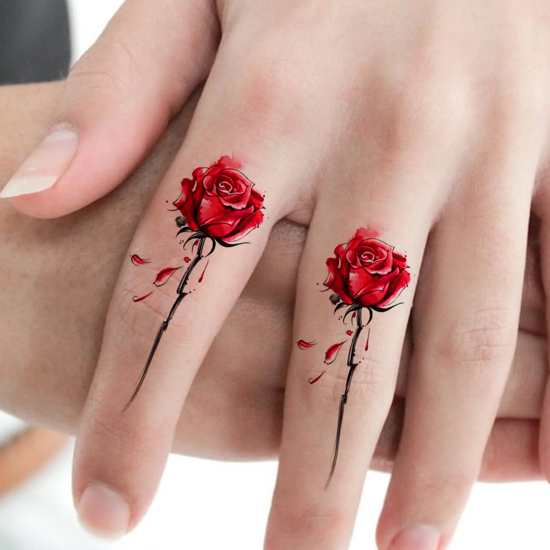 

Ins Rose Tattoo Stickers Waterproof Durable Fade Resistant for Calf Arm Premium Quality Collection