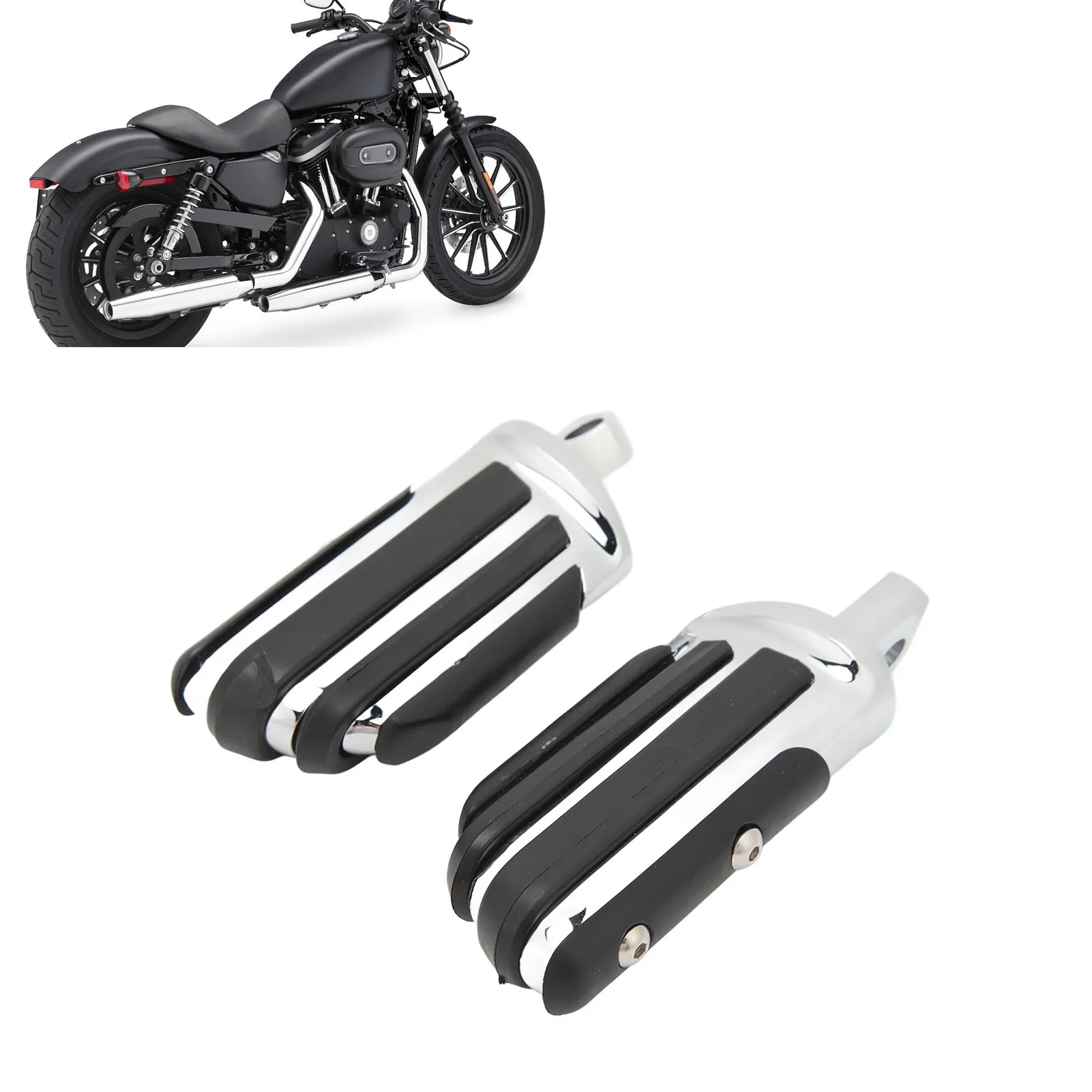 

2PCS Motorcycle Highway Pegs Left Right Heavy Duty Rotatable Male Mount Foot Pedal for Touring