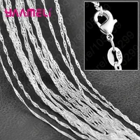 10PCS Wholesale Pure 925 Sterling Silver Charm Link Chain Necklace Jewelry with Strong Smooth Lobster Clasps 16-30 Inches - Image 6