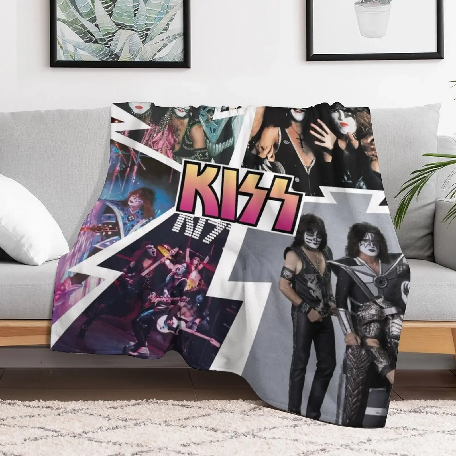 KISS Collage Throw Blanket for sofa Soft Beds Blankets