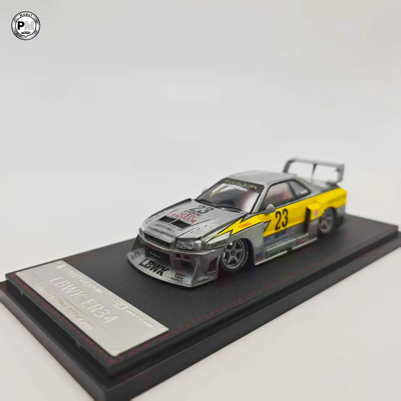 SW 1:64 LBWK ER34 معطف شفاف إصدار خاص نموذج سيارة مصنوع من خليط معدني قابل للفتح #3