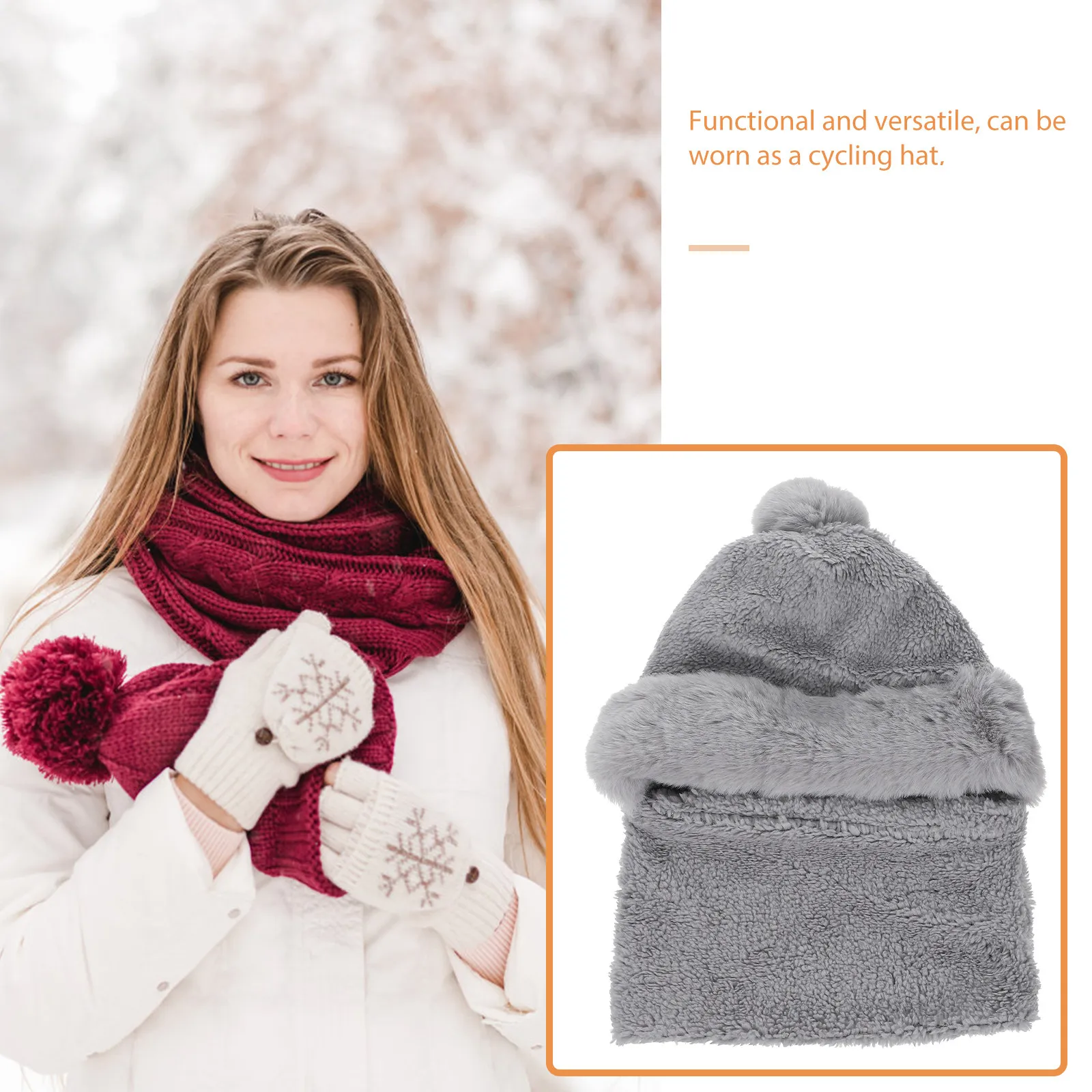 Thermal Winter Warm Hat Women Protective Scarf Mask Hat Outdoor Face Cover Cold Weather Gear Hats for Women Fashionable