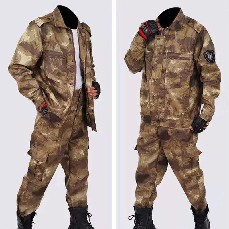 Winter Work Clothes Two Pieces Set Outdoor Soldiers Tactical Training Discovery Clothing Overalls Labor Camouflage Suit