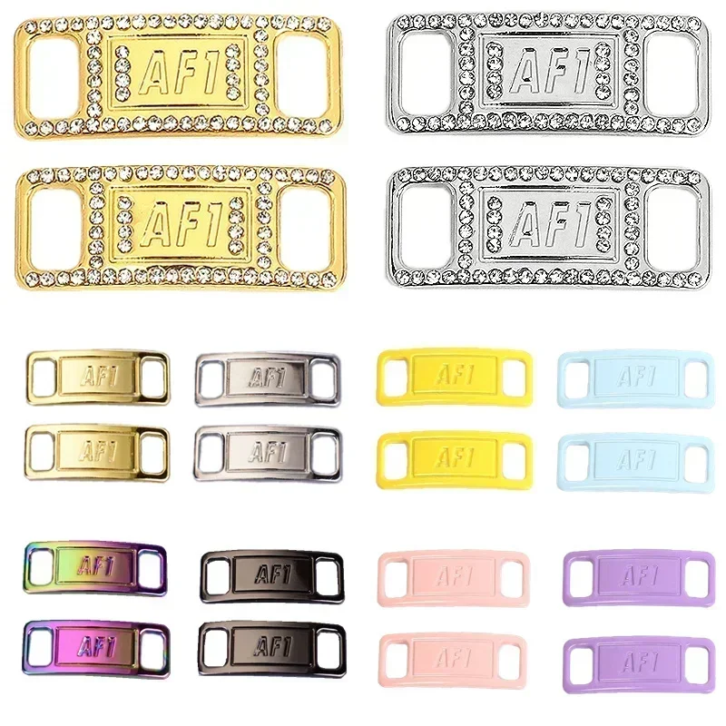 1Pair AF1 Diamond Shoe Charms Fashion Laces Buckle Quality Metal Shoelaces Decorations Chapa Air Force One Shoes Accessories