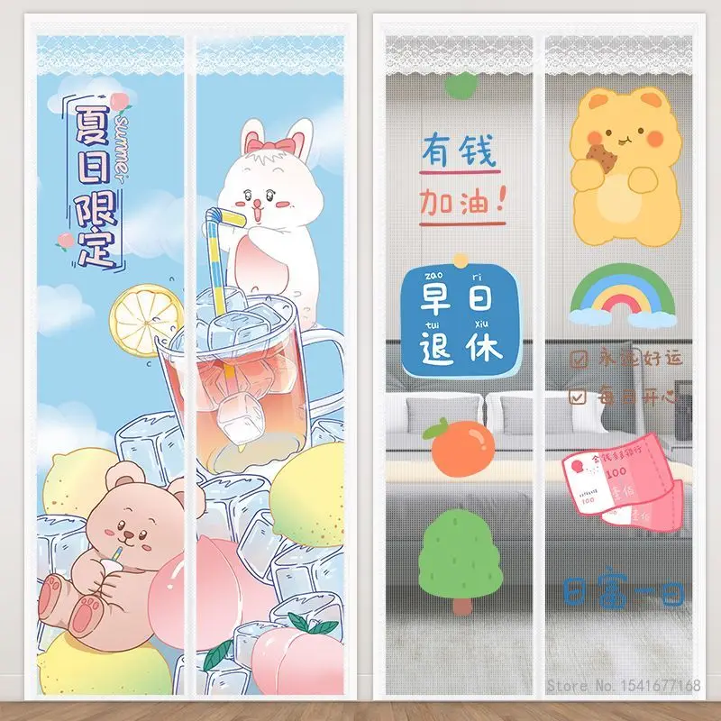 

Cartoon Magnetic Screen Door Curtain, Anti Insect Fly Bug Curtains, Automatic Closing Mesh, Anti Mosquito, Summer