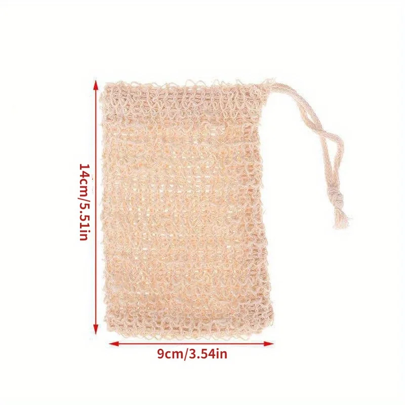 5Pcs Natural Shower Bags Sisal Soap Net Cotton Hemp Bubble Bag for Hanging Fragrant Soap Bouquet