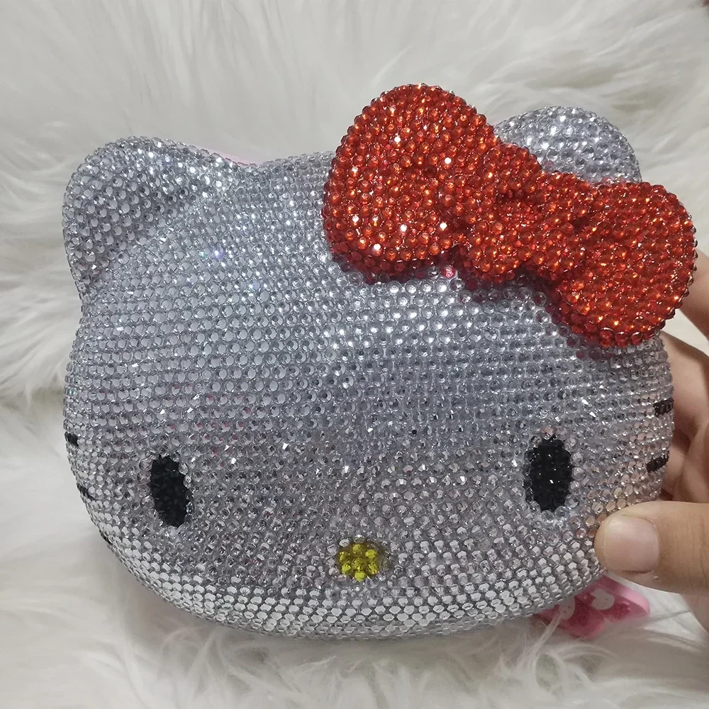 

Rhinestone Bling Leather Storage Case for Wired Headphones, Earphone, USB Cable, Cell Phones, Charger, Girl Gift Bag