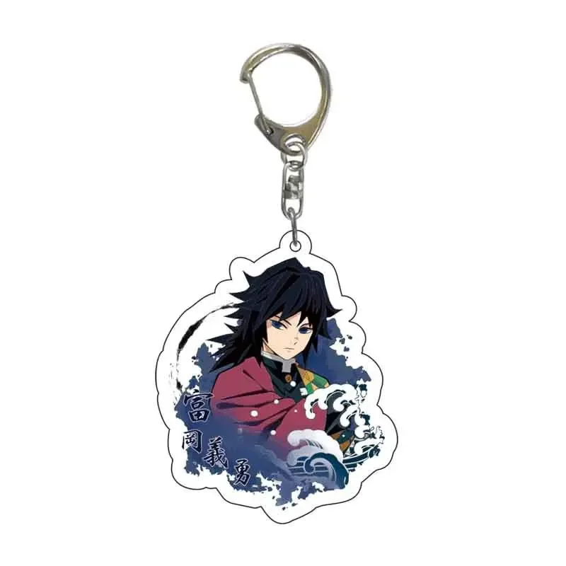 Anime Demon Slayer Acrylic Keychain Cartoon Kanroji Mitsuri Key Chain Kawaii Tokitou Muichirou Keyring Pendant Gifts