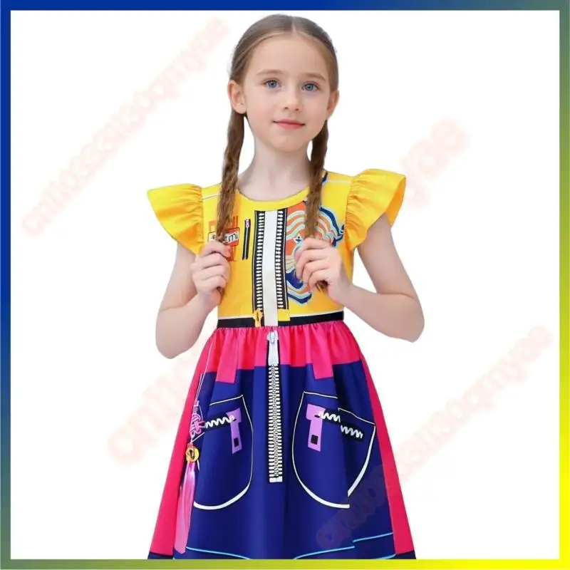 어린이 조이 미라 루미 데몬 헌터 코스프레 의상 소녀 할로윈 영화 K팝 그룹 아이돌 롤플레잉 플라잉 슬리브 드레스