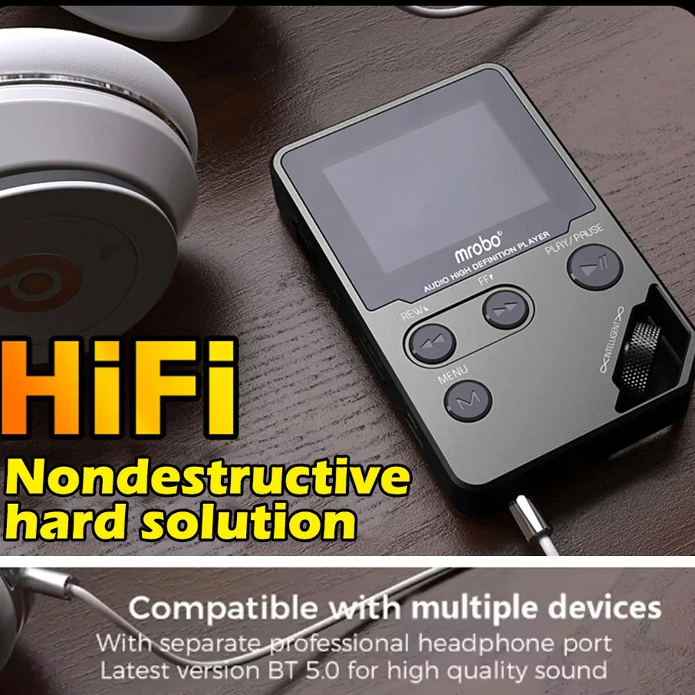 Hi-Fi Bluetooth MP3 Player Built In 8GB DAC DSD Track-wheel Sports 60Hr Long Time FM Radio Recorder Video MP3 Music Player