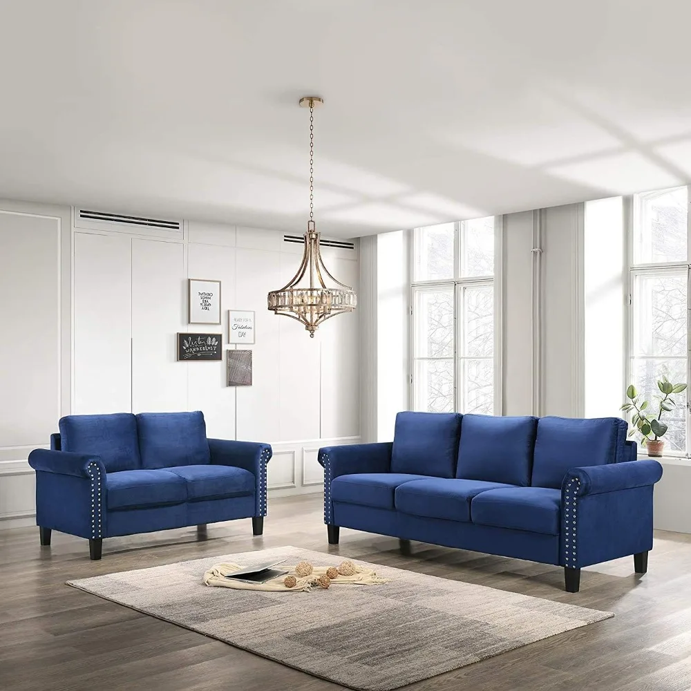 New Classic Furniture Alani Sofas and Couches, Loveseat, Blue