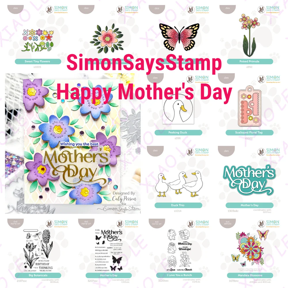 

Happy Mother's Day Love You Mama New Metal Cutting Dies Stamps Stencil Scrapbooking Album Decoration Craft for DIY Greeting Card