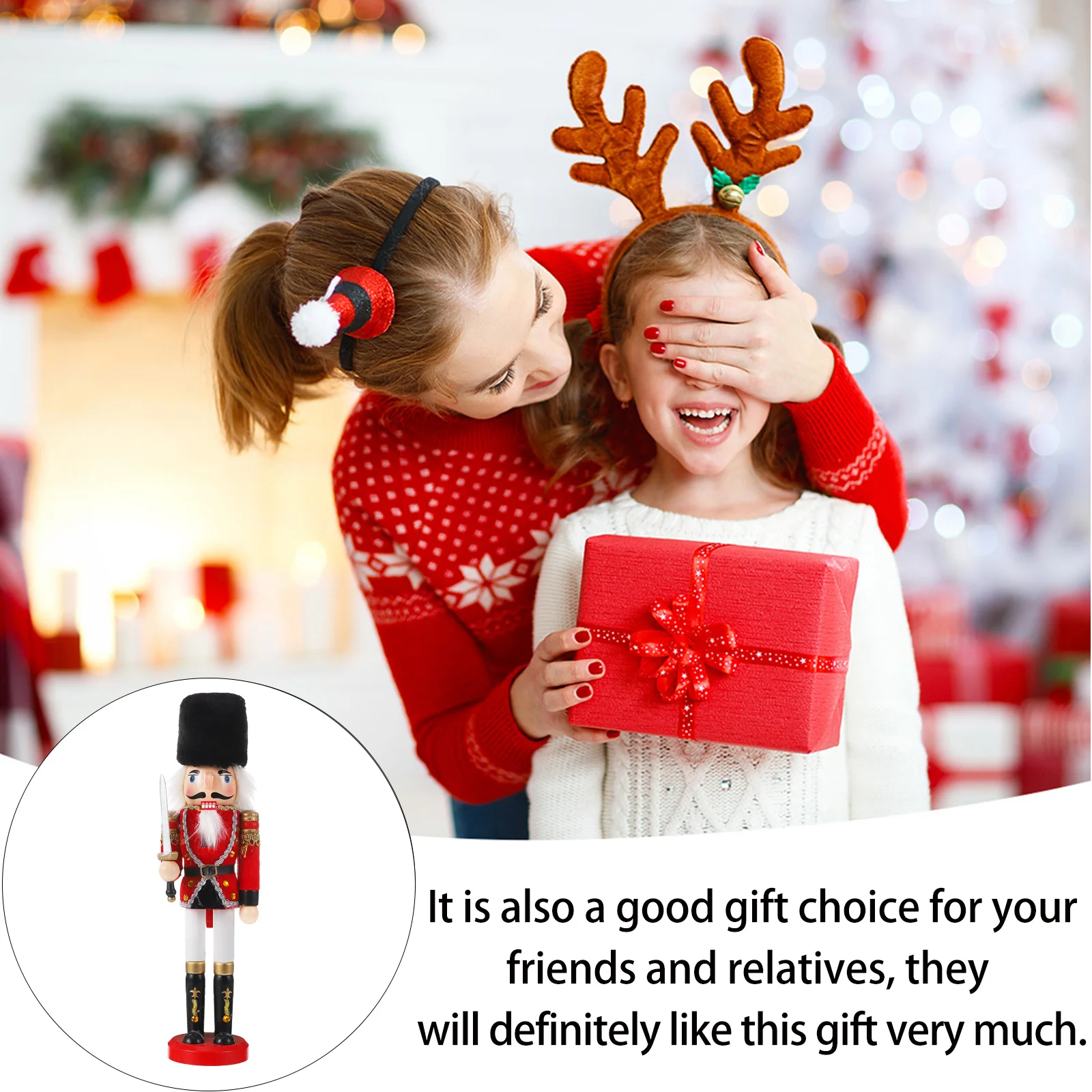 Wooden Nutcracker Decorative Ornament For Living Room Bedroom Table Shelf Counter Top Decoration Desktop Puppets Decor