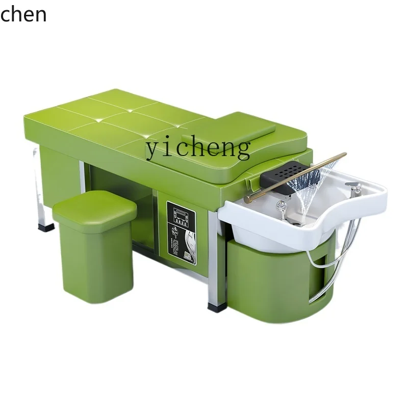 YFY  Barber Shop Ceramic Basin Steel Frame Water Circulation Hair Salon Cleaning Fumigation Full Lying Bed