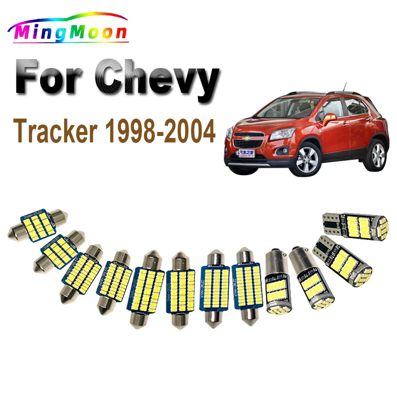 7Pcs Car Bulbs For Chevrolet Tracker 1998 1999 2000 2001 2002 2003 2004 LED Interior Dome Map Trunk Light Kit Accessories