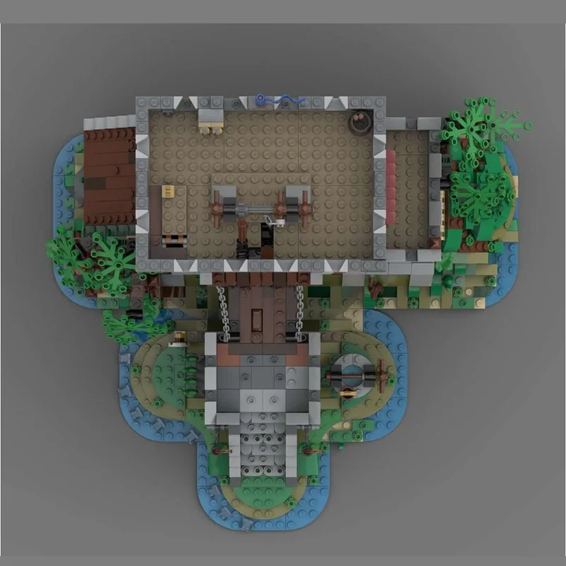 2181PCS Model Bangunan MOC Baru Kastil Hutan Elang Hitam Abad Pertengahan, Perakitan Tingkat Kesulitan Tinggi untuk Dewasa, Hadiah Blok Bangunan