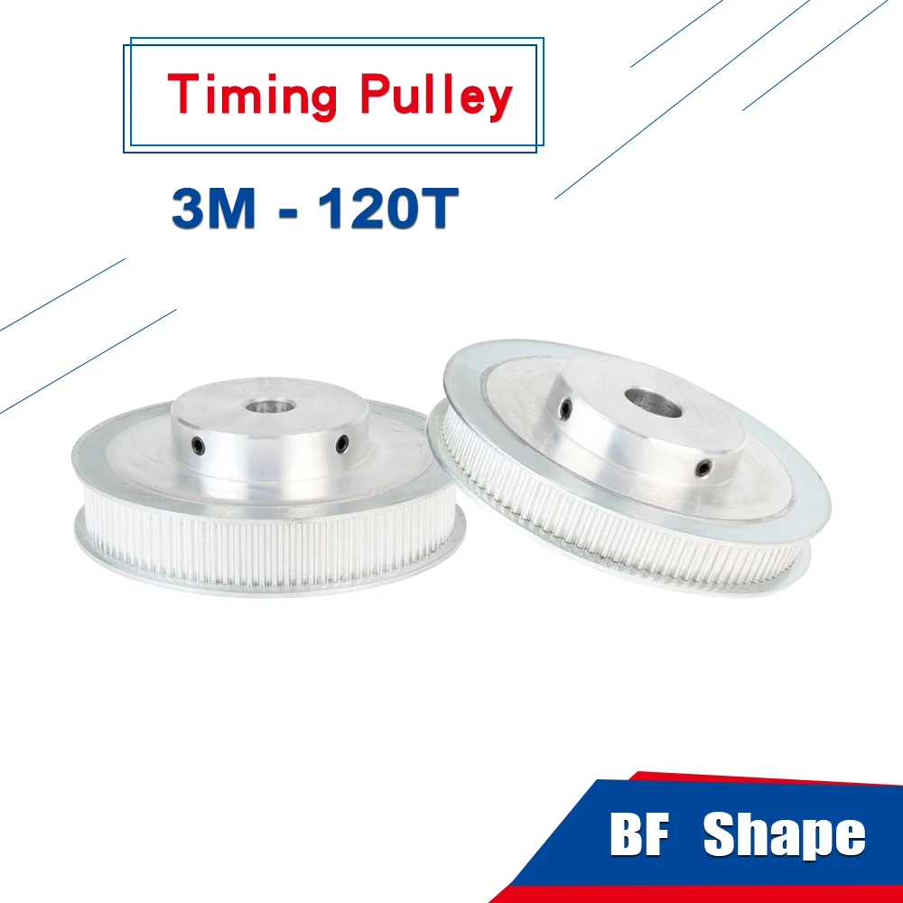 Timing Pulley 3M-120T BF Shape Bore 8/10/12/15/20 mm Aluminum Material Pulley Circular Arc Tooth For 3M Timing Belt Width 10mm