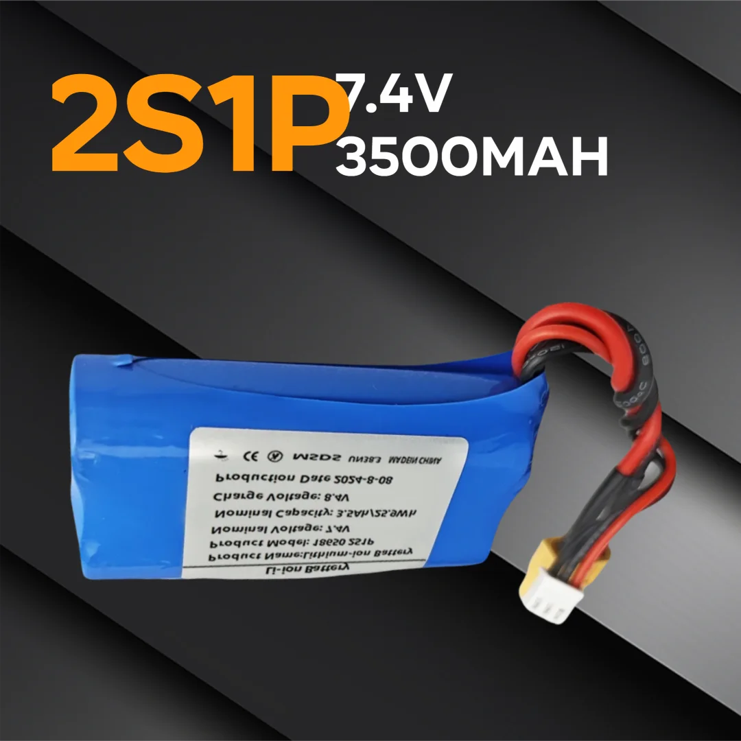 

7.4V 3000mAh 2S1P Rechargeable Li-ion Battery Pack 18650 for Model Airplane And Drone