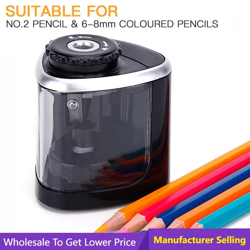 

Electric Pencil Sharpener School Student Stationery Rotary Safe Auto Two Double Holes 2 in 1 Touch Switch Pencil Sharpener