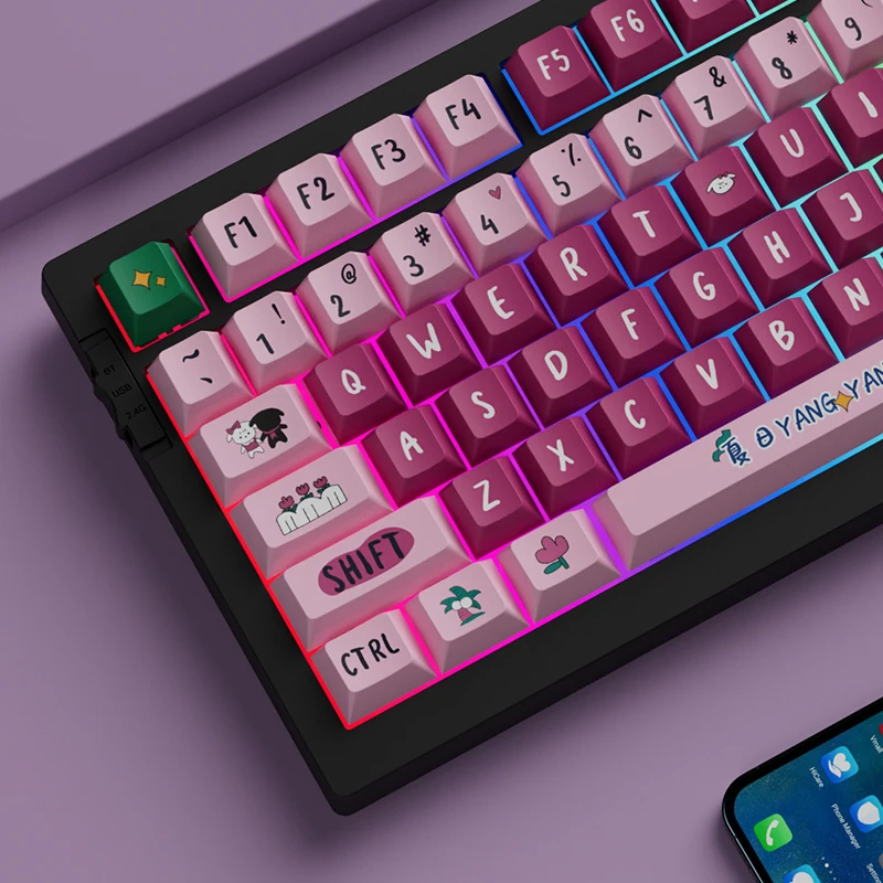 Keycap Domba Musim Panas Set Lengkap Keycap Keyboard Sangat Mekanis Pabrik Asli Mendukung 61/68/84/75/98