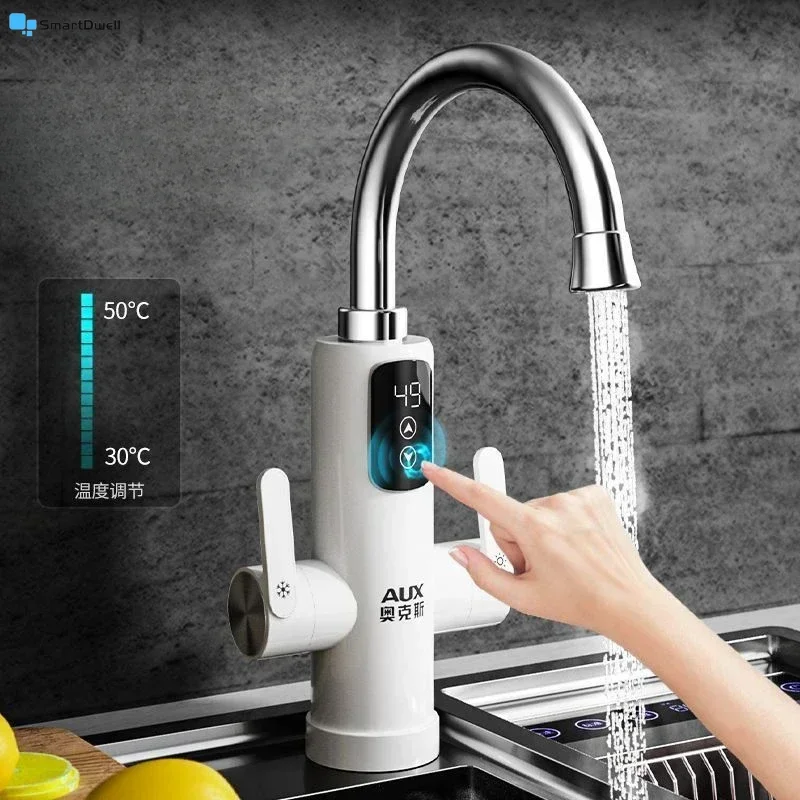 Electric water faucet - Instant fast heating. Kitchen hot and cold dual-use. Water heating. Household water heater.