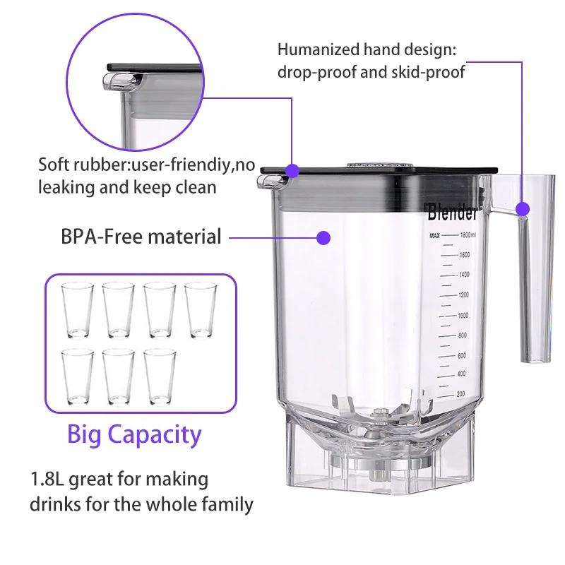 

TULX Hot Sell High Speed Mixeur Commercial Ice Smoothie Makers Blenders Mixers Food Processors and Juicers