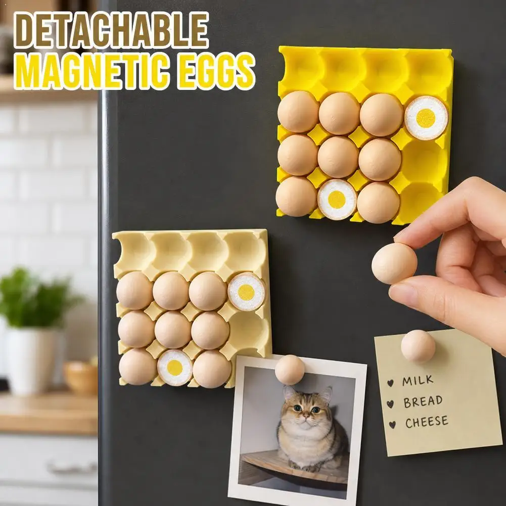 1/2/3/5set Egg Fridge Magnets Set Cute 3D Simulation Egg Tray Fridge Creative Magnet Refrigerator Decoration for Kitchen Decor