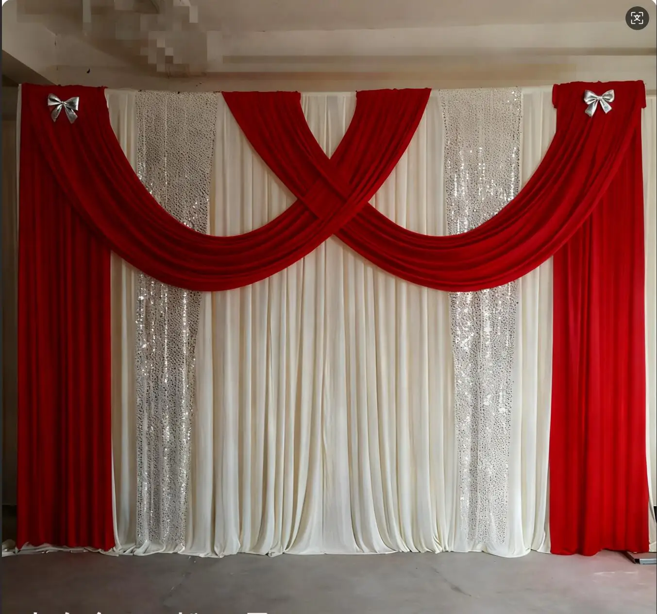 

Красный Swag серебряный фон с блестками, занавеска для свадебной вечеринки, фоновое украшение