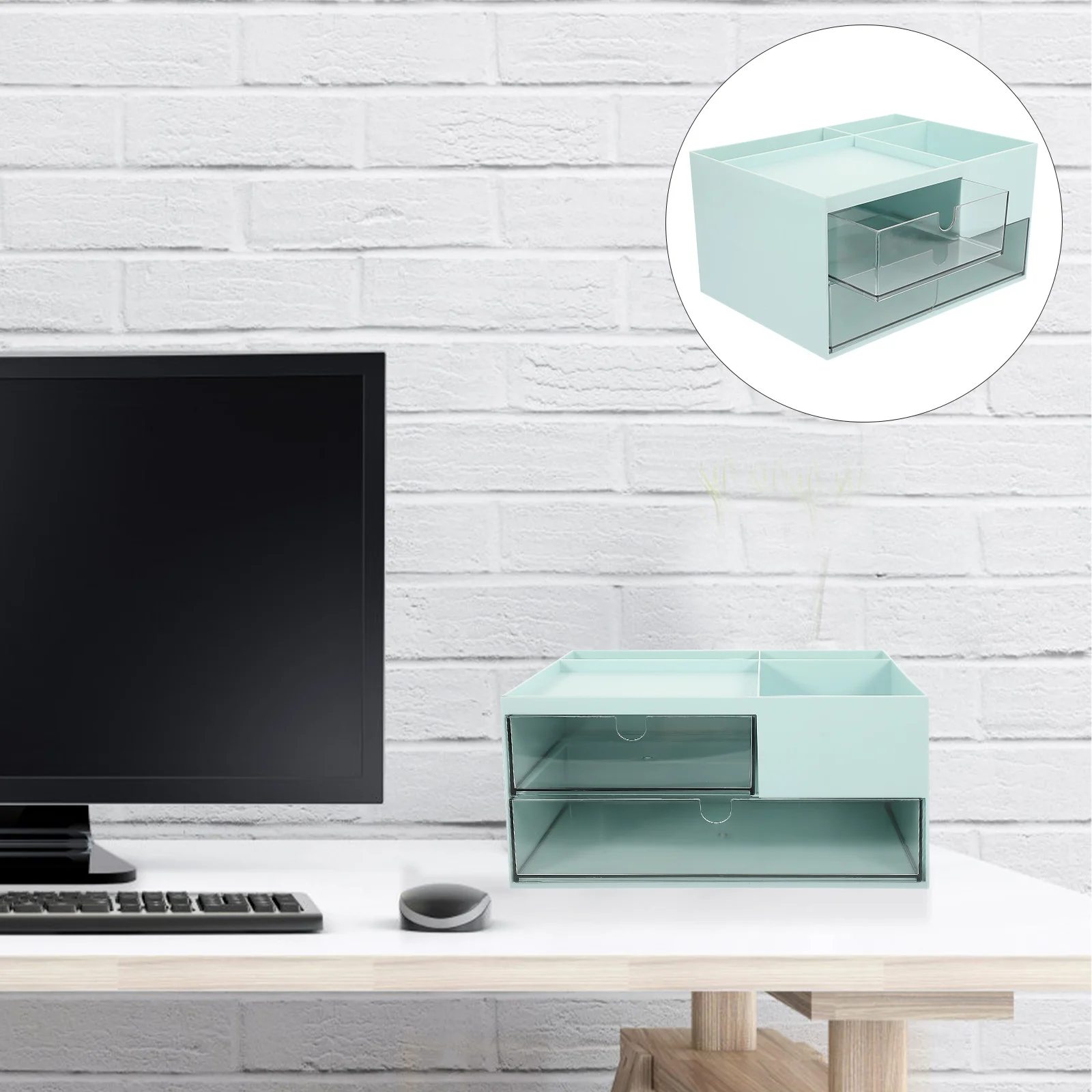 Desktop Storage Box Table Drawer Design Stationery Organizer Makeup Storage Case Modern Tabletop Organizer