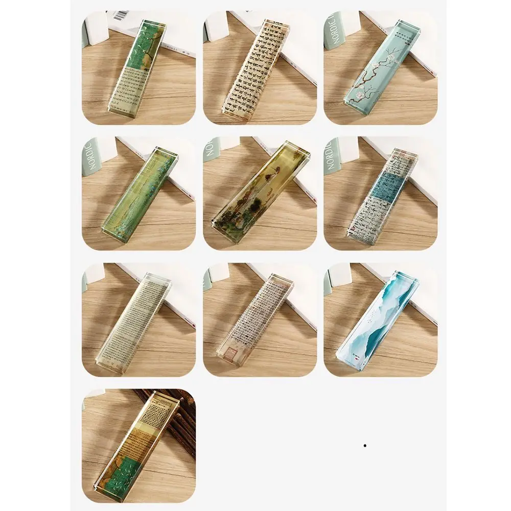 Heavy Enough Clear Crystal Paperweight Pressing Paper Flat Smooth Surface Writing Town Ruler Desktop Ornament Rectangle
