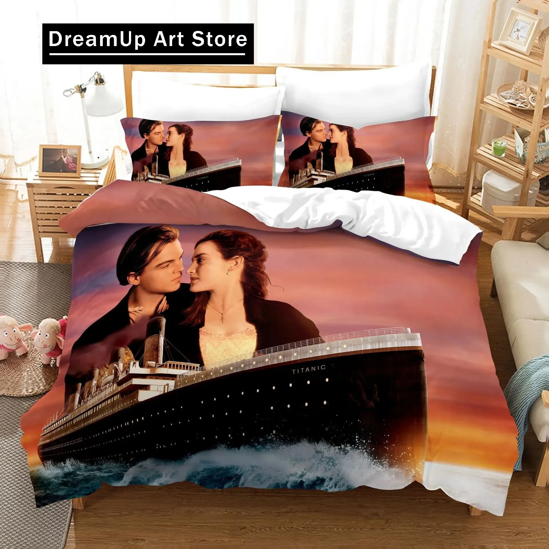 3D Print Fashion Titanic Jack And Rose Bedding Set Boys Girls Twin Queen King Size Duvet Cover Pillowcase Bed boys Adult Bedroom