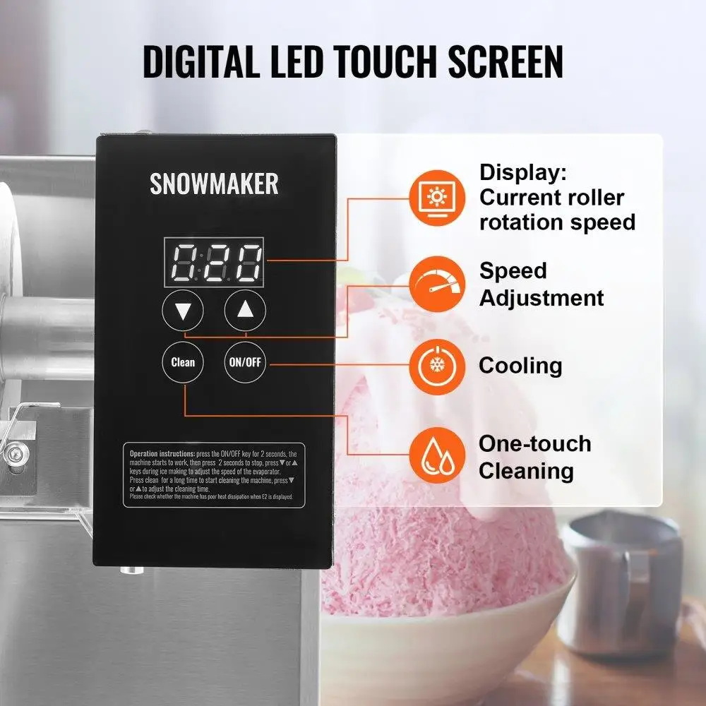 Commercial 385LBS Stainless Steel Snowflake for ice Machine for ice Cream Production