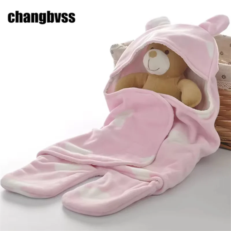 

Cartoon Newborn Solid Color Sleeping Bags Cute Love Dot Printed Pattern Sleeping Bags Simple Baby Split Leg Sleeping Bags